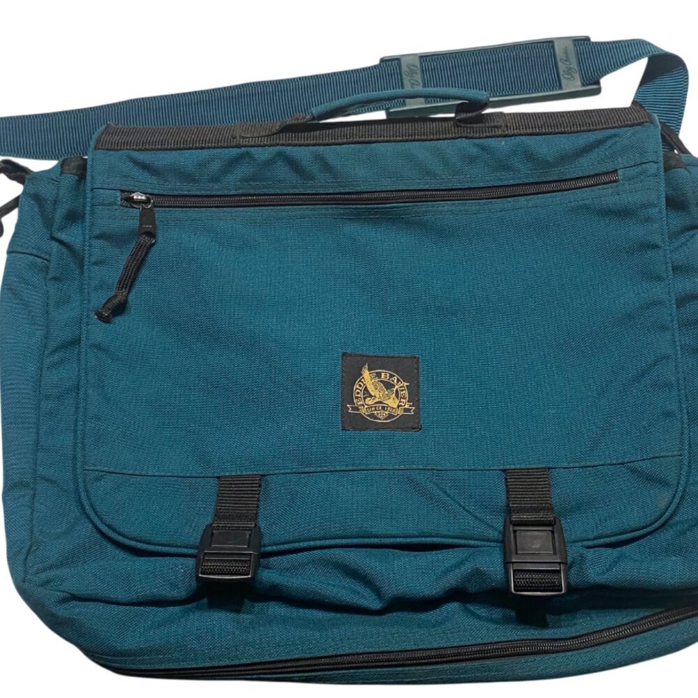 Vintage Turquoise Blue Eddie Bauer Side Bag